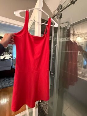 Red Sleeveless Athletic Dress - Classic Women's Dress athletic dress